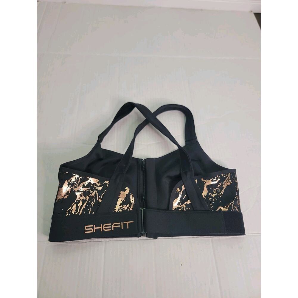 SHEFIT Sport Bra Womens SZ 3Luxe High Impact Black Adjustable